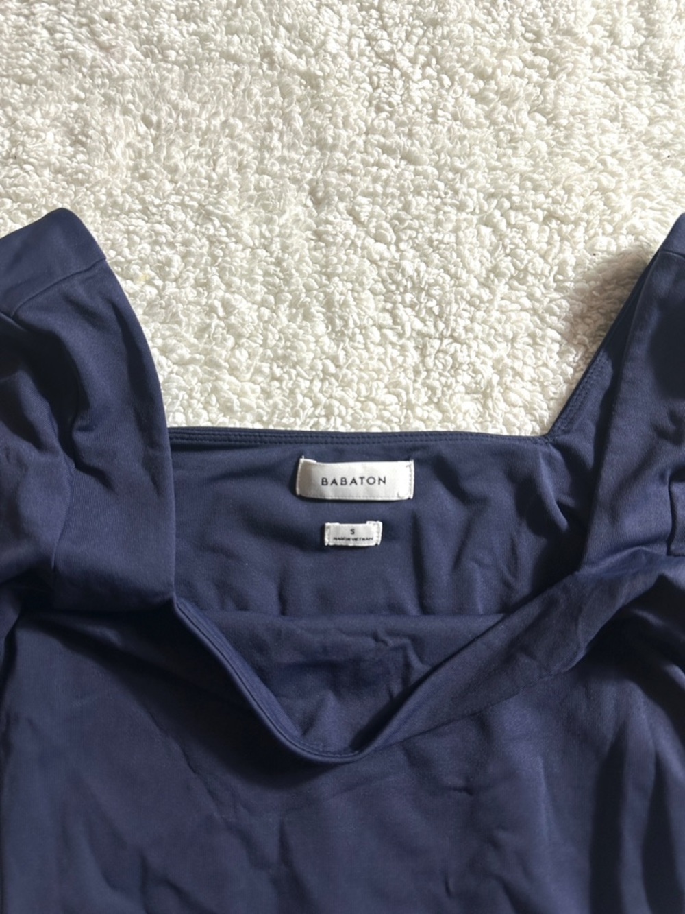 Babaton Navy Square-Neck Sleeveless Top